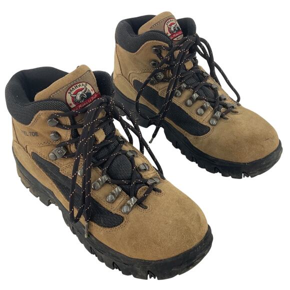 Brahma Brown Leather Steel Toe Work Boots Women’s Size 8 Pre-Owned - Picture 1 of 7